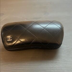 CHANEL Black Quilted Eyewear Case